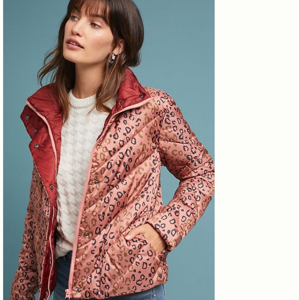 Scotch & Soda Quilted Leopard Puffer Jacket